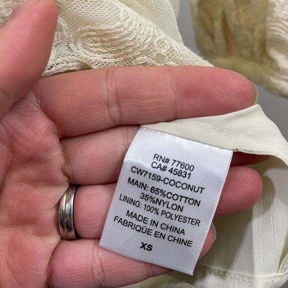 Chaser Lace Long sleeve Embroidered Baby Doll Dress XS - Picture 7 of 7